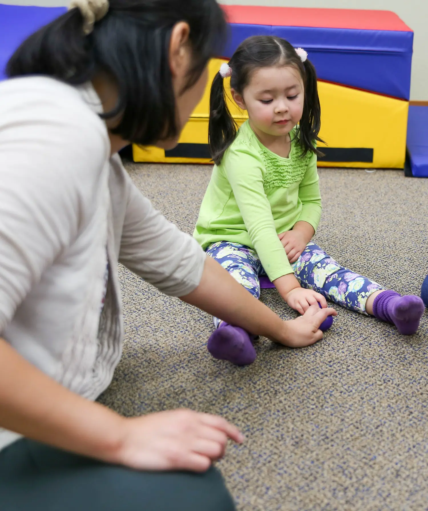 Clients engaging in a music activity